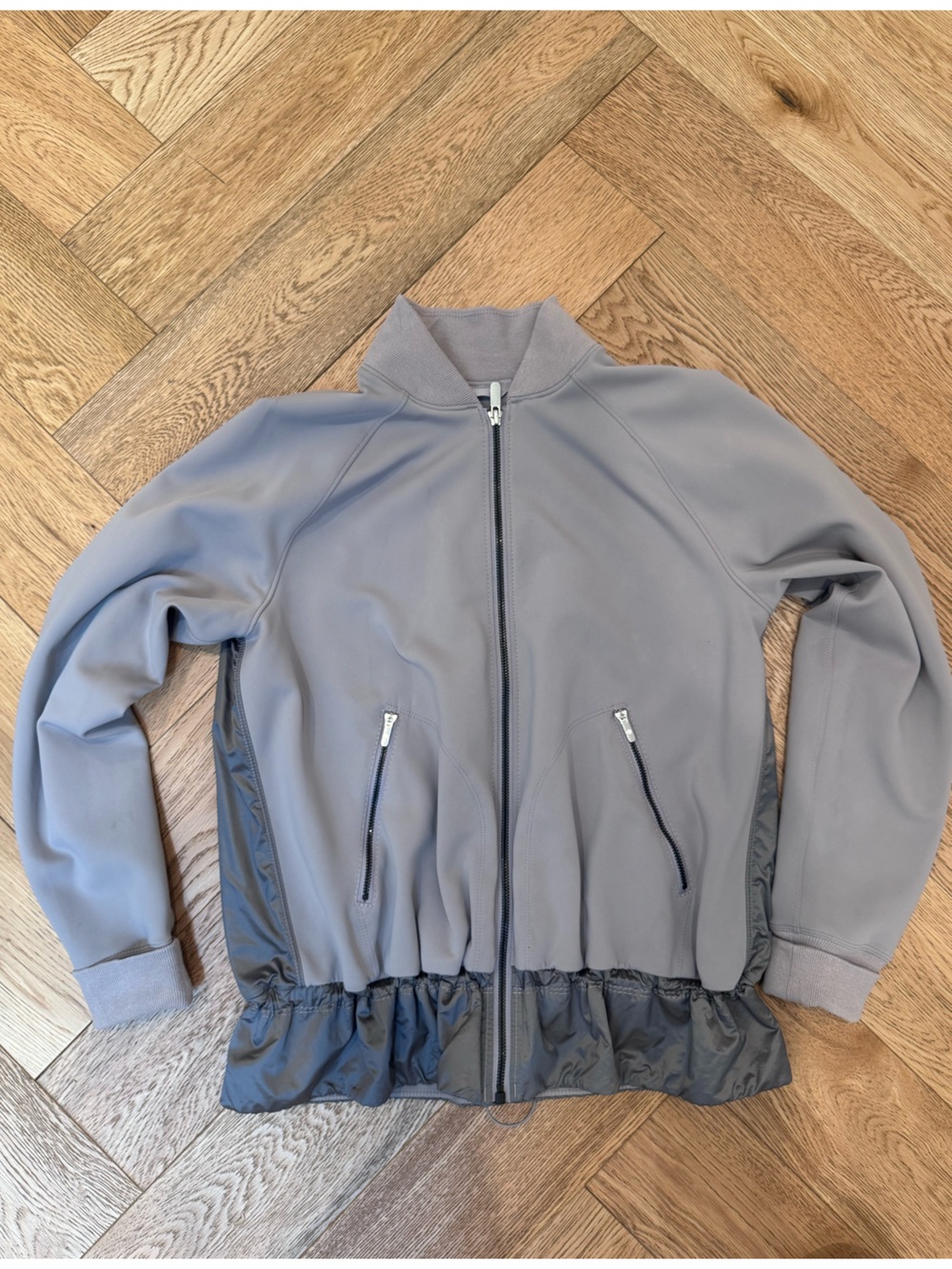 lululemon athletica Women's Gray Zip-Up “swept away” Bomber Jacket